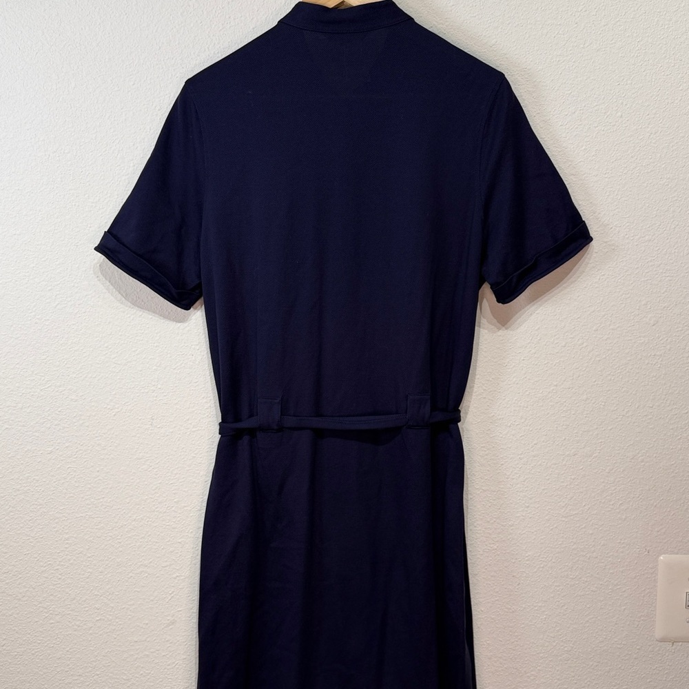 Brooks Brothers Classic Navy Button-Front Shirt Dress with Tie Waist size large - Picture 5 of 9